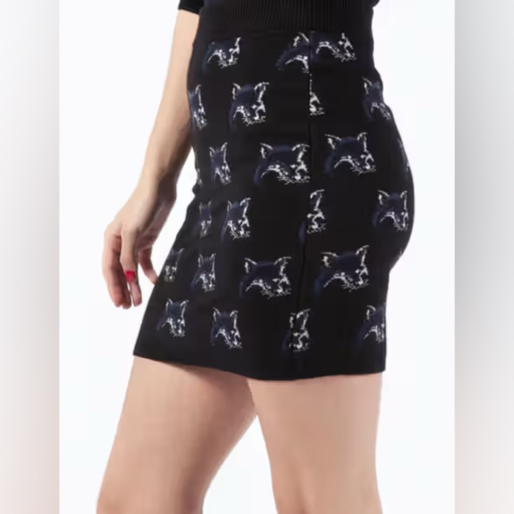 Maison Kitsune All Over Fox Skirt Size M Wool Silk Cashmere